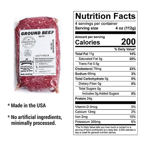 90/10 ground beef nutrition