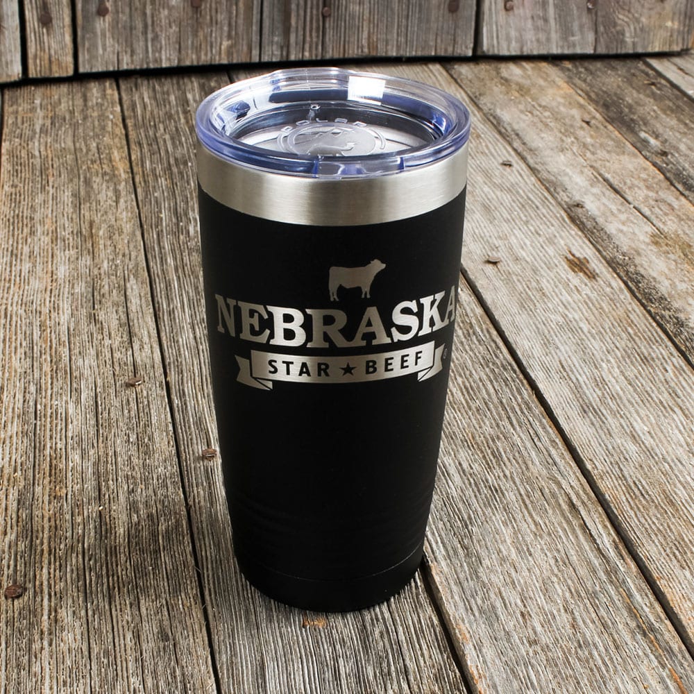 black stainless steel mug