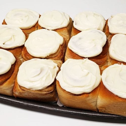 12 frosted cinnamon rolls
