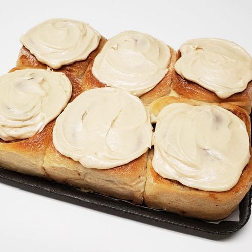 6 maple frosted rolls