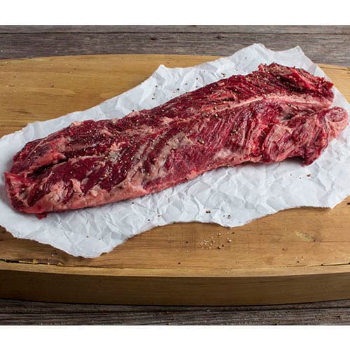 hanger steak sliced