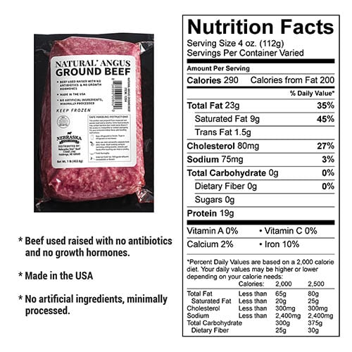 all-natural ground beef nutrition